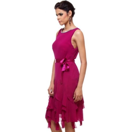 Fuegobella Women Fit and Flare Pink Dress - Image 3