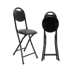 IYB-S.K. Strong Heavy Duty Folding Stool Chair Office Home Garden Breakfast Padded Black - 1P