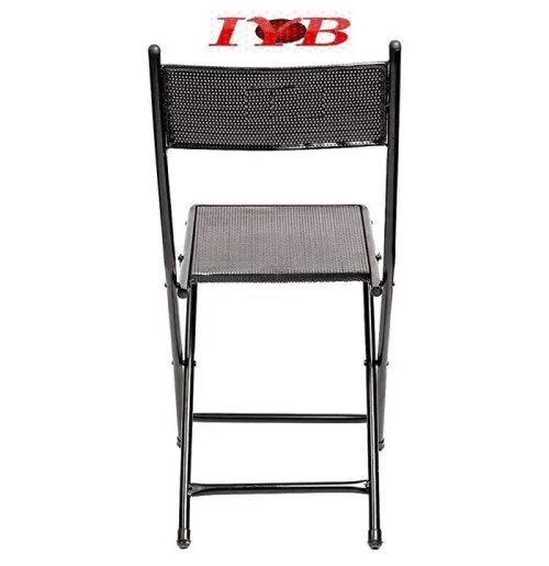 IYB- Strong Heavy Duty Folding Chair Without Cushion for Office Home Garden Breakfast Padded Black - 1P - Image 4