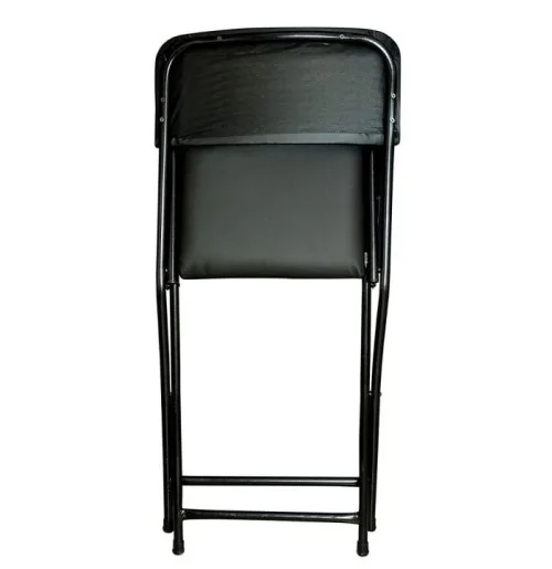 IYB- Strong Heavy Duty Folding Chair with Seat and Back Cushion for Office  Home Garden Breakfast Padded Black 1P