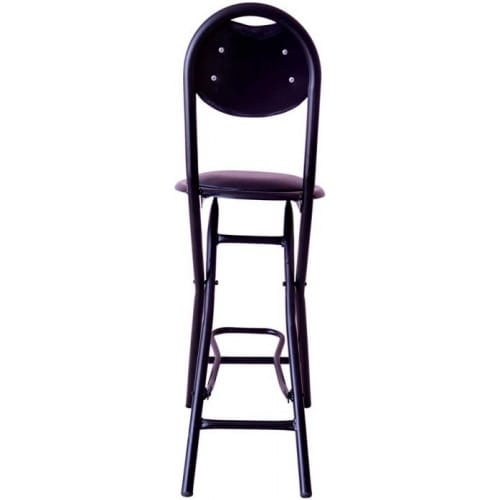IYB S.K. Strong Heavy Duty Folding Stool Chair with Foot Rest & Higher Height for Kitchen Office Breakfast Padded Black - 1P - Image 3