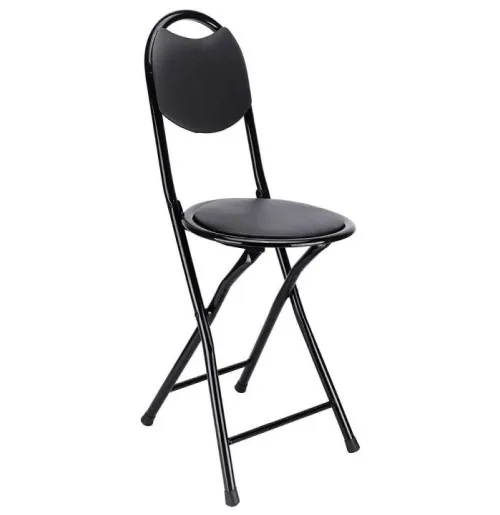 IYB-Strong Heavy Duty Folding Stool Chair Office Home Garden Breakfast Outdoor Padded Black - Set of 4p - Image 3