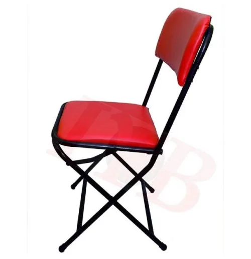 IYB- 18-inch Seating Height Strong Heavy Duty Folding Chair with Seat and Back Cushion for Office Home Garden Breakfast Padded RED- 1P - Image 4