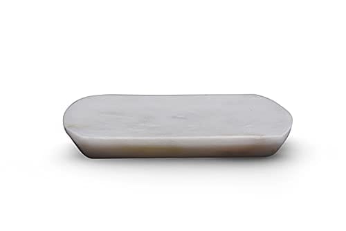 IYB-Handcrafted white Natural Marble Soap Dish Bath Accessories (Standard Size)