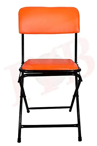 IYB- 18-inch seating height Strong Heavy Duty Folding Chair with Seat and  Back Cushion for Office Home Garden Breakfast Padded Light Orange 1P