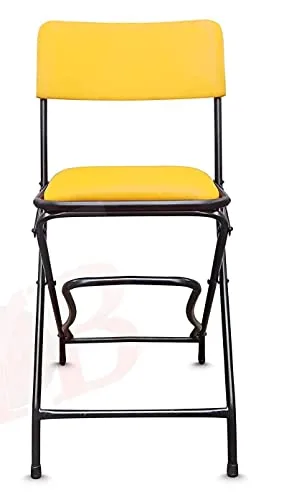 IYB - (24 inch) Square Strong Heavy Duty Folding Padded Chair with Foot Rest for Kitchen, Restaurant & Bar, etc (Yellow) - Image 2