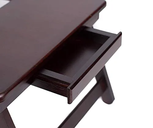 IYB-Wooden Adjustable Study Bed Laptop Multipurpose Table with Foldable Legs and Drawer (Brown) SET OF 2 - Image 5