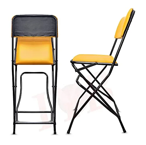 IYB - (24 inch) Square Strong Heavy Duty Folding Padded Chair with Foot Rest for Kitchen, Restaurant & Bar, etc (Yellow) - Image 4