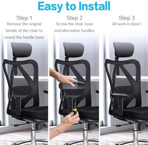 IYB-Office Chair Replacement Plastic,Chair Armrest Pads for Supporting Arms and Elbow (with 4 Free Screws) PP PAD2 - Image 6