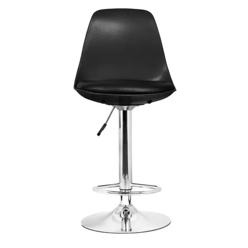 IYB Home Rapid High Bar Chair/Kitchen/Office/Resturent/Cafetraria/Icecream Parlour/Hotel Ajustable Height 25 to 32 inches & Rounding Stool [Black] 1 Pc - Image 2